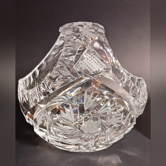 Poland Leaded Crystal Glass Spinning Star candy dish, bud vase and jam vase - Picture 2 of 9